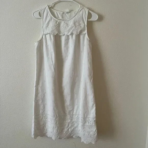 Gap Women's Scalloped-Yoke Eylet Dress Size SP White - Picture 11 of 11